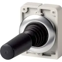 Eaton 188083 Joystick, Flat Front (Bohrloch 30,5 mm), rastend, vertikal, mit Metallachse, 2 Stellungen, Frontring Edelstahl, IP66 M30I-FWRJS2V