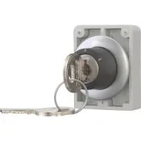 Eaton 187099 Schlüsseltaste, Flat Front, rastend, 3 Stellungen, Ronis 455, Schlüssel abziehbar: 0, Frontring Metall M30C-FWRS3-RS-A1
