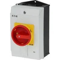Eaton 199918 Hauptschalter, P1, 40 A, Aufbau, 3-polig, 1 Schließer, 1 Öffner, NOT-AUS-Funktion, abschließbar in 0-Stellung