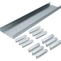 Hager AKU1500402 Aufbodenkanal-Unterteil 2-seitig mit Seitenprofilen Stahlblech zu AK 150x40mm - 2 Meter