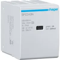 Hager SPC043N Steckmodul T3 N-PE Uc 264V In 3kA Uoc 6kV Up 1.4kV
