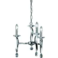 Brumberg 00859053 Pendelleuchte, chrom glänzend, E14, 3x40 W max., inkl. Kette 700 mm und Baldach
