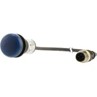 Eaton 185119 Leuchtmelder, flach, Kabel (schwarz) mit M12A-Stecker, 4-polig, 0.2 m, Linse blau, LED blau, 24 V AC/DC C22-L-B-24-P1