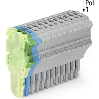Wago 2020-115/000-039 1-Leiter-Federleiste,Push-in CAGE CLAMP,1,5 mm2,grün-gelb/blau/grau 2020115000039 - 10 Stück