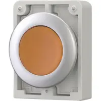 Eaton 182924 Leuchtdrucktaste, RMQ-Titan, flach, tastend, orange, unbeschriftet, Frontring Metall M30C-FDL-A
