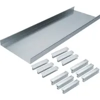 Hager AKU2500402 Aufbodenkanal-Unterteil 2-seitig mit Seitenprofilen Stahlblech zu AK 250x40mm - 2 Meter