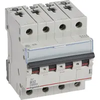 Legrand 404157 TX3 Leitungsschutzschalter B-Charakteristik, 32A, 4-polig, 10kA, 400VAC, 4TE