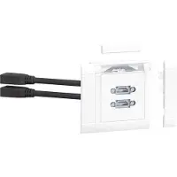 Hager GMSET059016 Multimedia-Anschlussset für HDMI + HDMI frontrastend verkehrsweiß