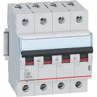 Legrand 404243 TX3 Leitungsschutzschalter C-Charakteristik, 40A, 3-polig+N, 10kA, 400VAC, 4TE