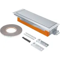 Hager BKWDE300080 Endstück höhenverstellbar mit Wanne/Dichtmöglichkeit Stahl BKWD 300x(80-120)mm
