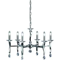 Brumberg 00859056 Pendelleuchte, chrom glänzend, E14, 6x40 W max., inkl. Kette 700 mm und Baldach