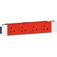 Legrand 077124L Mosaic 4-fach Steckdose F/B Standard, Snap-On, codiert, EBS Farbe: Rot