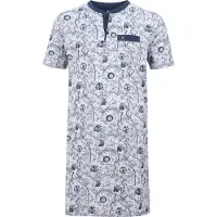 Jan Vanderstorm Pyjama "Nachthemd UNNI", Herren, Gr. XL, blau (blau gemustert), Obermaterial: 100% Baumwolle CO., Homewear-Sets Pyjama