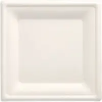 Papstar 100er-Pack Teller »pure« Zuckerrohr weiß eckig - 20 x 20 cm weiß, 20x20 cm