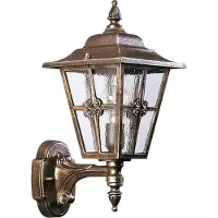 ALBERT LEUCHTEN Wandleuchte A-92228, braun-messing, stehend, Aluguss, Kathedralglas, IP23, E27