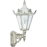 ALBERT LEUCHTEN Wandleuchte A-92554, weiß-gold, stehend, Aluguss, IP23, E27