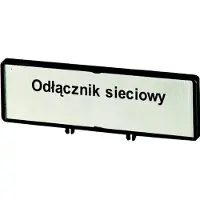 Eaton 186888 Träger mit Schild, verwendbar für T5, T5B, P3, 88 x 27 mm, beschriftet mit ”Netz-Trenneinrichtung” (IEC/EN 60204), Sprache - 25 Stück