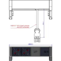 Bachmann DESK2 ALU BLACK 2xP40 937.3261xUSBC 30W 0,2m GST18