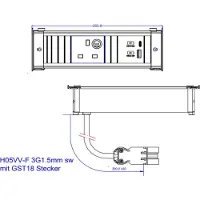Bachmann KAPSA S 1xUK 1xUSB A&C 22W 0,2m GST18