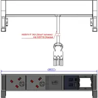 Bachmann DESK2 ALU BLACK 2xUK 1xCM 1xUSB A&C 22W 0,2m GST18