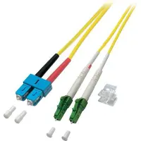 EFB Elektronik O0383.10 Duplex Jumper LC/APC-SC 9/125μ, OS2, LSZH, gelb, 2.0mm, 10m O038310