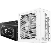 MSI MAG A1000GL PCIE5 WHITE, 1000 W, 100 - 240 V, 50/60 Hz, Aktiv, 120 W, 999,6 W