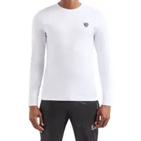 EA7 für Herren. 8NPT17_PJRGZ Langärmelige T-Shirts weiß (S), Lässig, Viskose, Langarm