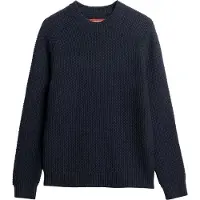 Superdry für Herren. M6110628A Strickpullover ?Merchant? mit strukturierter Optik, marineblau (M), Lässig, Baumwolle