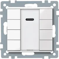 Schneider Electric Electric MTN617519 Taster 4fach plus mit IR-Empfänger, polarweiß glänzend, System M