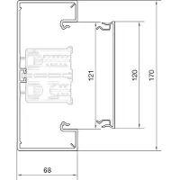 Hager BR651701B9016 Brüstungskanal-Unterteil PVC zu BR 68x170mm OT 120mm verkehrsweiß - 2 Meter