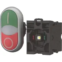 Eaton 132625 Doppeldrucktaste, RMQ-Titan, 1 S, 1 Ö, LED, grün, rot, beschriftet, Sichtverpackung zum Aufhängen M22-DDL-GR-X1/X0-K1001LED-BVP