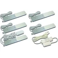 Hera LED-Unterschrankleuchte S-Pad F, 5er-Set, alu 3.000 K Dimmer