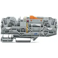 Wago 2006-1671/1000-850 Erdleiter-Trennklemme,mit Prüfmöglichkeit,mit Trennmesserhalter, orange,grau 200616711000850 - 12 Stück
