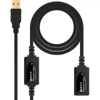 Nanocable 10.01.0213, 15 m, USB A, USB A, USB 2.0, Männlich/Weiblich, Schwarz