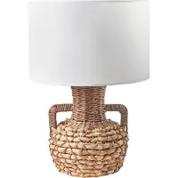Beliani Tischlampe Naturfarben aus Papierseil Handgefertigt Natürlich Geflochten Boho Stil Tischleuchte Nachttischlampe Wohnzimmer Schlafzimmer