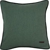 Esprit Dekokissen "Harp", grün (dunkelgrün, unifarben), B:38cm L:38cm, Polyester, Dekokissen_Sitzkissen_Kissenhüllen, Dekokissen, mit Keder und Applikation, Kissenhülle ohne Füllung, 1 Stück