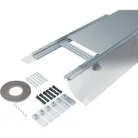 Hager BKFD300105 Bodenkanal estrichbündig mit Folie/Dichtmöglichkeit Stahl BKFD 300x(105-150)mm - 2 Meter