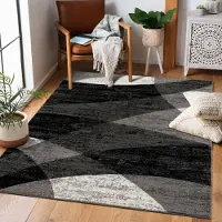 Sanat Teppich "Vintage 1690", schwarz, B:140cm H:13mm L:200cm, Kunstfaser, Teppiche, Teppich, Vintage Optik, Wohnzimmer, Kurzflor