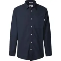 Pepe Jeans für Herren. PM3090838 Creed navy shirt (XL), Lässig, Baumwolle, Langarm, Marine