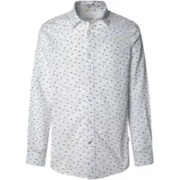 Pepe Jeans für Herren. PM3090845 Casper Hemd weiß (L), Lässig, Baumwolle, Langarm