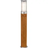 Elstead Lighting Wegeleuchte Hornsea E27 18W IP55 Teaks, Edelstahl Polycarbonat; Teak mit Edelstahl B:12cm Ø12cm