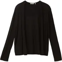 Tom Tailor Cardigan , Damen, Gr. XL (42), schwarz, Strick, Obermaterial: 98% Viskose, 2% Elasthan, unifarben, lässig geschnitten hüftbedeckend, Rundhals, Strickjacken Cardigan, ohne Verschluss