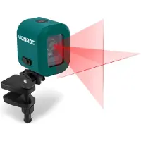 Vonroc Kreuzlinienlaser - Rot - 4V Akku - 1800mAh - Selbstnivellierend - 10 Meter Reichweite - Inkl. Halterung, USB-C Kabel & Aufbewahrungstasche