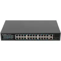 Lanberg Switch – unmanaged (nicht verwaltbar) – 24 x 10Base-T + 2 x Kombi-Anschlüsse Gigabit SFP/RJ-45 (Uplink)