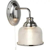 Searchlight Wandleuchte Bistro II silber/Riffelglas