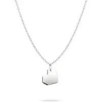 Liebeskind berlin Kette mit Anhänger "Schmuck Edelstahl Urban Heart Herz", silber (edelstahlfarben), Halsketten, Damen, Edelstahl, L: 45 B: 1mm, Kette mit Anhänger, B:1mm