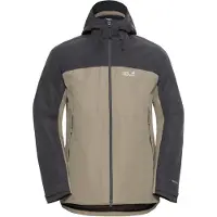 Jack Wolfskin 3-in-1-Funktionsjacke , Herren, Gr. M, beige (linen), Obermaterial: 100% Polyester, normal, Jacken 3-in-1-Funktionsjacke, mit Kapuze mit regulierbarem Elastikband, wasserdicht, winddicht