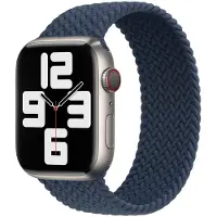 Apple Geflochtenes Solo Loop für Watch | 44/45/46/49 mm - Größe 11 - Abyss Blue