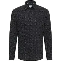 Eterna Langarmhemd "MODERN FIT", Herren, Gr. 39, Normalgrößen, schwarz, Twill, 100% Baumwolle, tailliert, Manschette, Hemden Langarmhemd, NON IRON (bügelfrei)
