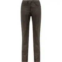 RICANO 5-Pocket-Hose "Lederhose 9809", Damen, Gr. L, Länge 34, braun, Obermaterial: 100% Ziegennappaleder GONA., schmal, Hosen 5-Pocket-Hose, Handgefertigt aus echtem Leder